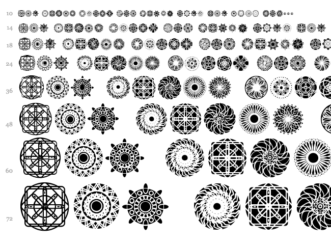 Kaleidoscopic Mind font waterfall